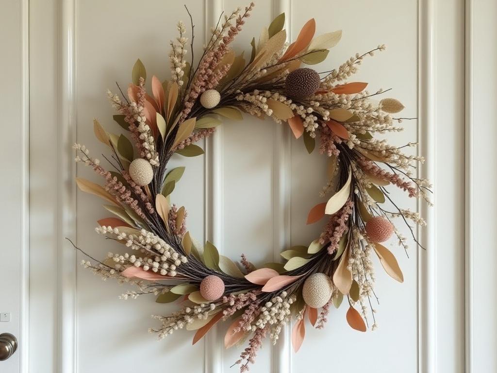 シックな色合いのドライフラワーリース